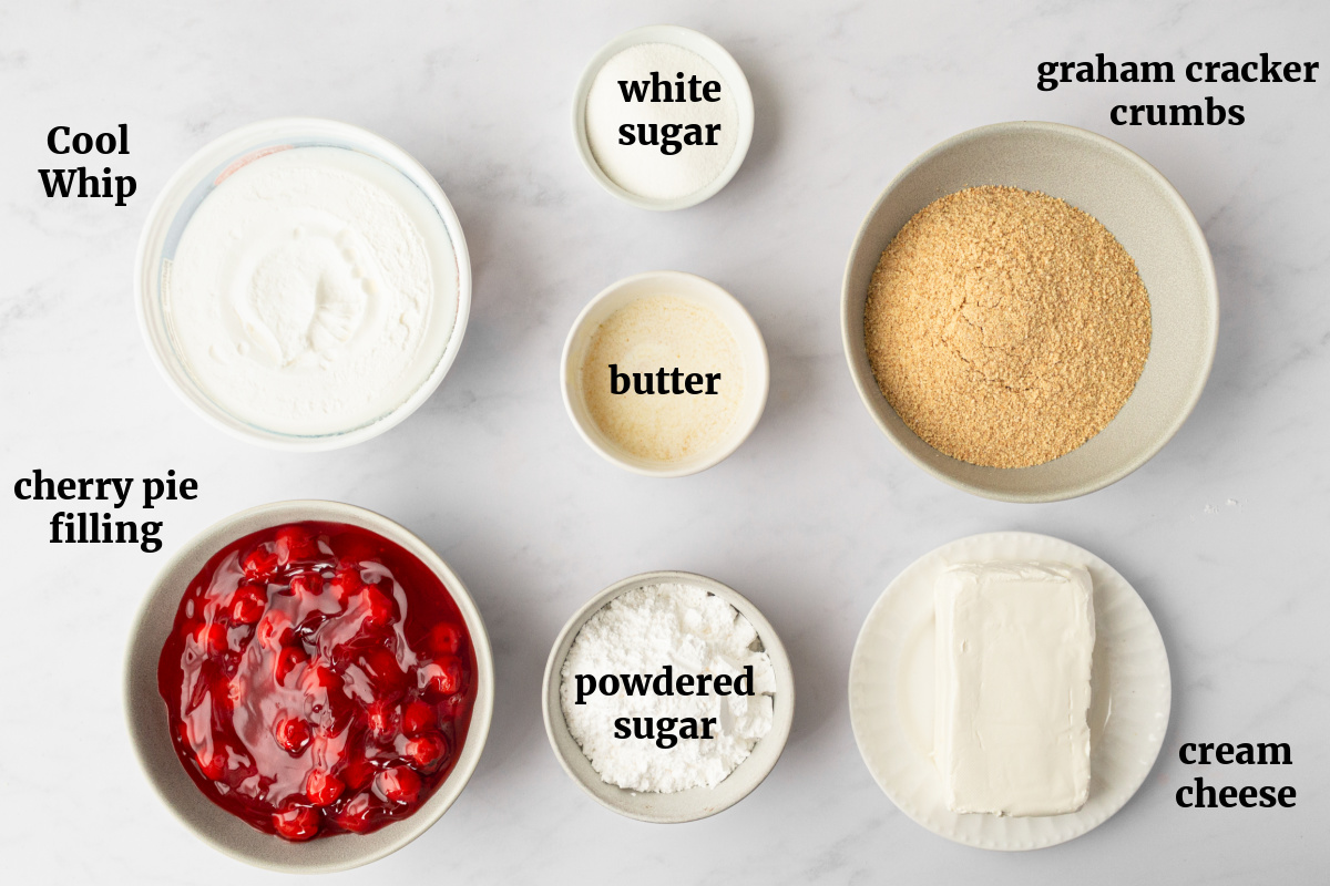 ingredients displayed for making old fashioned cherry delight recipe