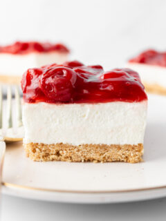slice of old fashioned cherry delight recipe on plate