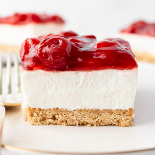 slice of old fashioned cherry delight recipe on plate