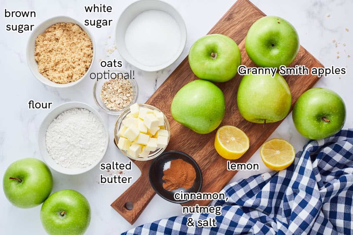 ingredients displayed for apple betty