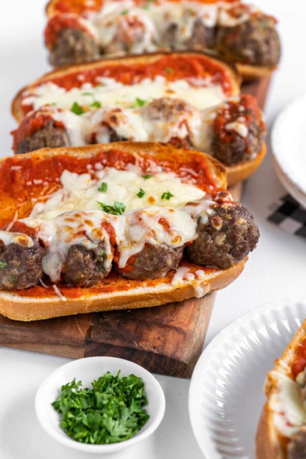 three meatball subs