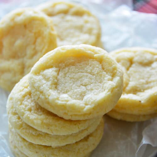 stacks of freshly baked eggnog cookies
