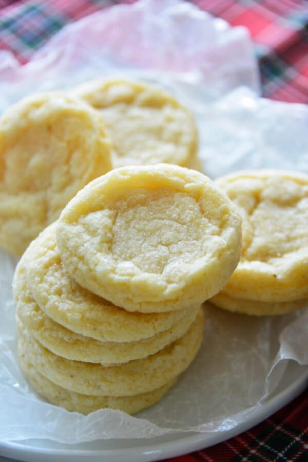 stacks of freshly baked eggnog cookies