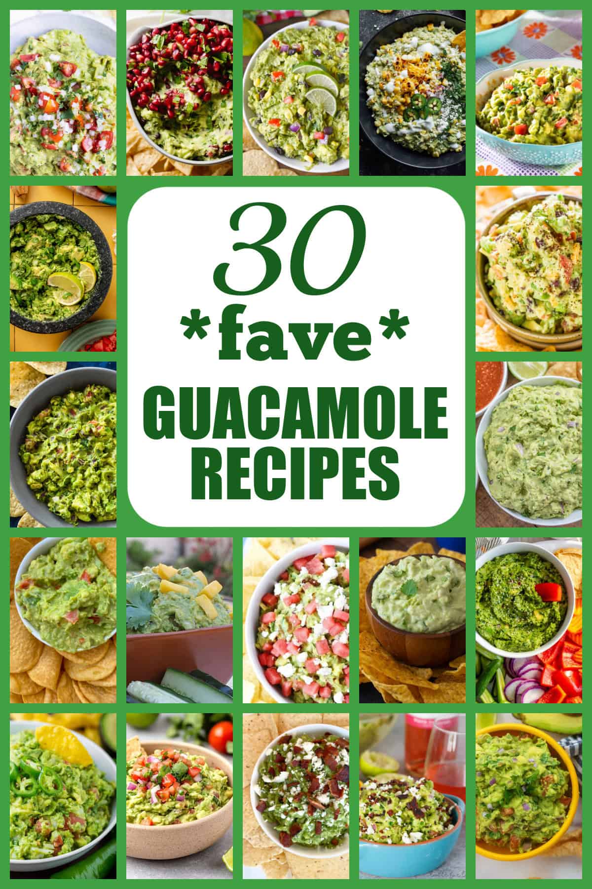 collage of favorite guacamole recipes