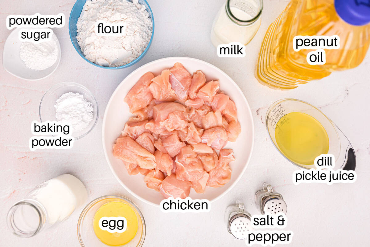 ingredients displayed for making copycat chick-fil-a nuggets