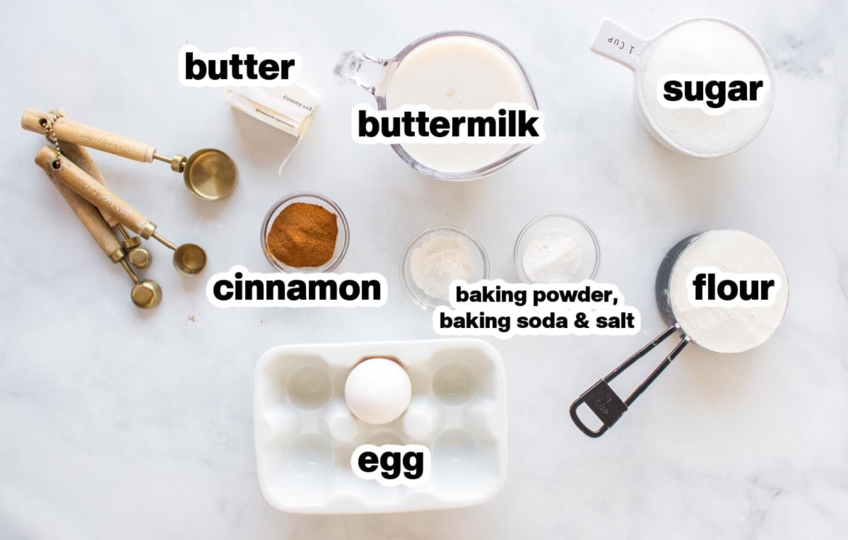 ingredients displayed for making cinnamon loaf
