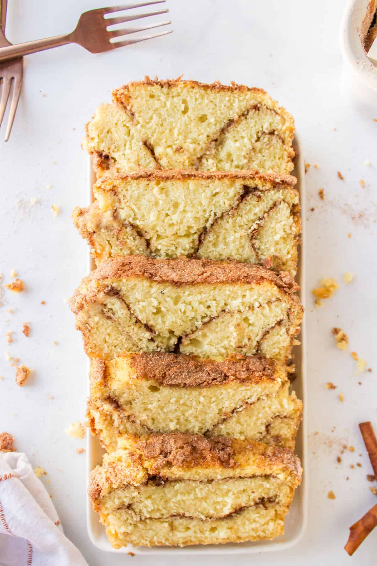 several slices of cinnamon loaf