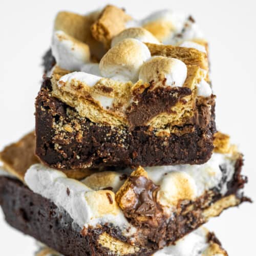 stacked smores brownies