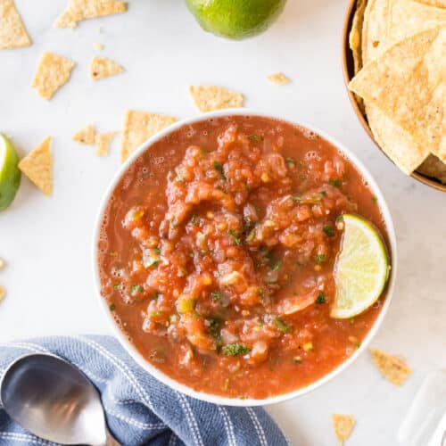 bowl of restaurant style salsa
