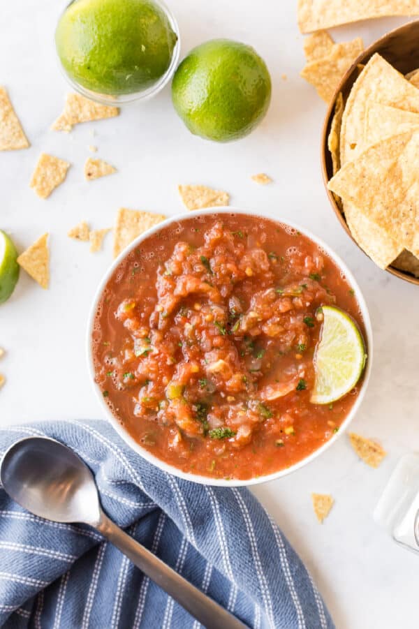 bowl of restaurant style salsa